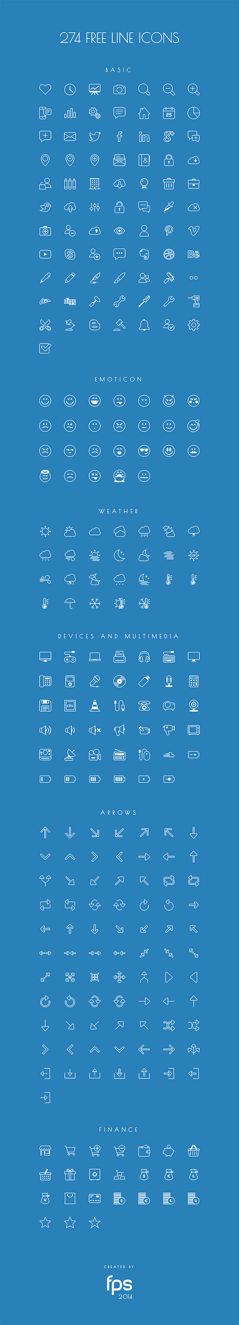 274 Vector Line Icons by fps web agency