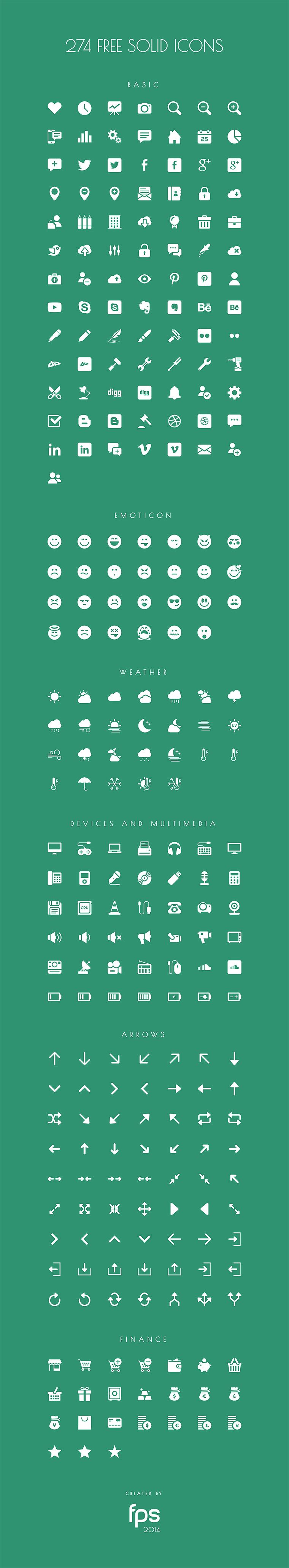 274 Vector Solid Icons by fps web agency