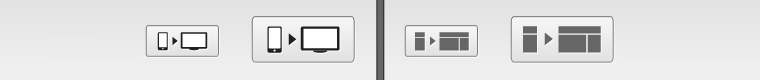 képernyőket (mobil és monitor), illetve layoutokat mutató ikonok