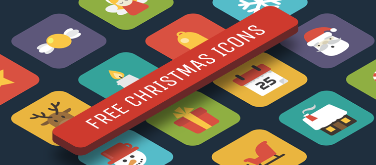 Flat vector Christmas icons for free