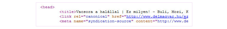 html forráskód head része