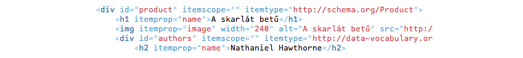 Chrome DevToolsban HTML kód részlet képernyőkép