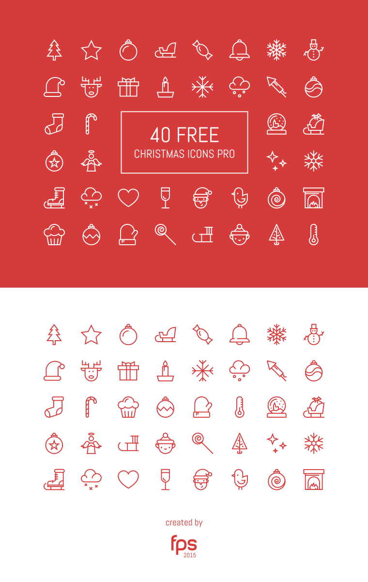 Lined vector christmas icons preview