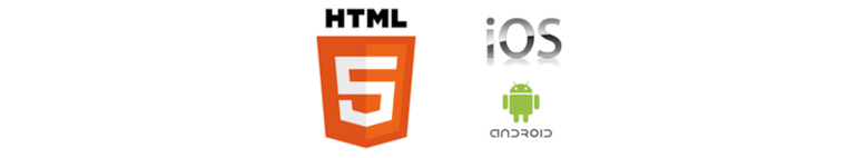 HTML5, iOS, Android logók