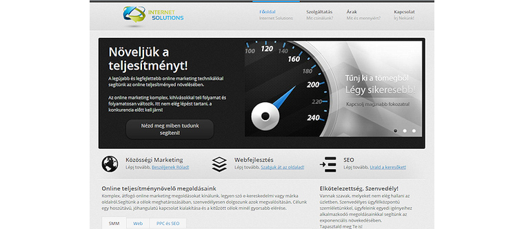 Internet Solutions website képernyőkép