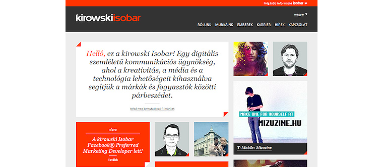 kirowski Isobar website képernyőkép