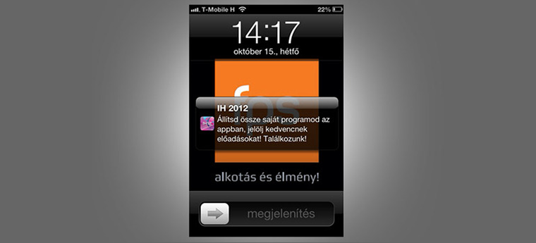 Push üzenet iOS alatt példa képernyőkép