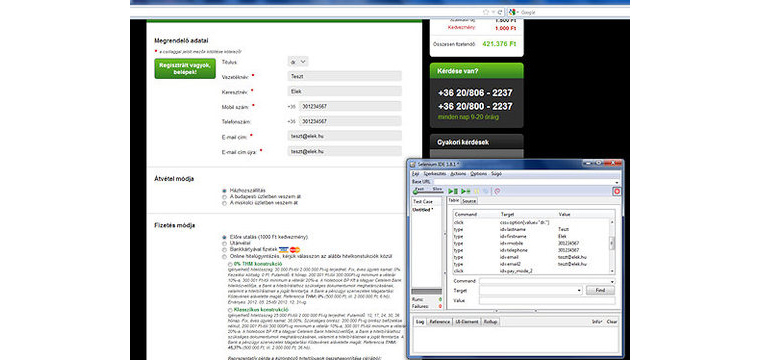 Acer shop vizsgálata Seleniummal képernyőkép