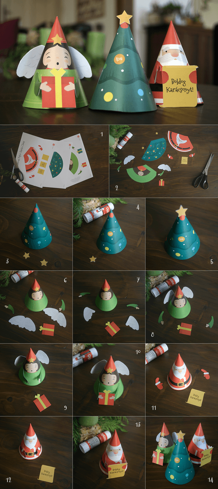 DIY – Do it yourself – free paper xmas figures